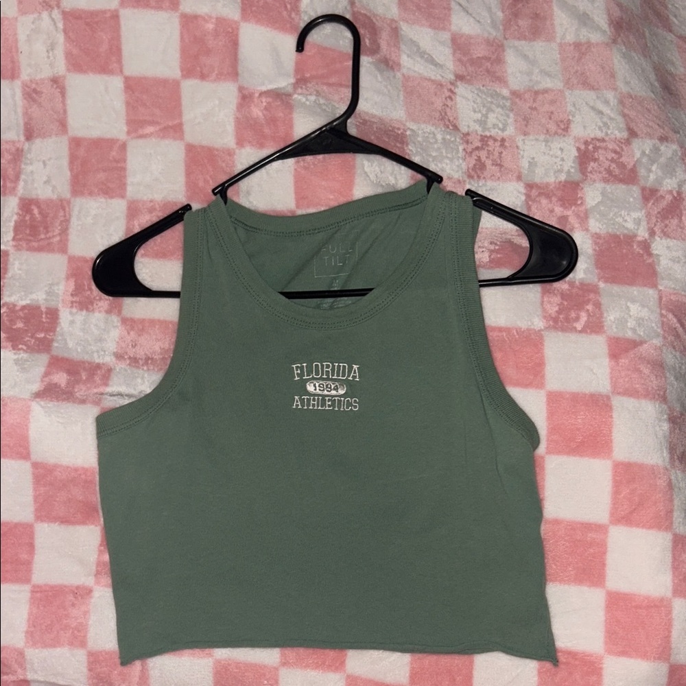 Full Tilt Olive Green 'Florida Athletics' Crop Tank